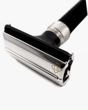 Eco-Razor Rose Matte Silver / Black Adjustable Butterfly Open Double Edge Razor
