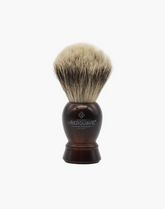 Eco-Razor Coffee Tortoiseshell Resin Shaving Brush (Premium Silvertip Badger)