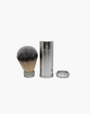Eco-Razor Silver Compact Travel Shaving Brush (Synthetic Silvertip)