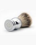 Eco-Razor Bulbous Chrome Shaving Brush (Premium Silvertip Badger)