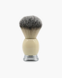 Eco-Razor Large Knot Bulbous Imitation Ivory Shaving Brush (Synthetic Silvertip)