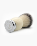 Eco-Razor Large Knot Bulbous Imitation Ivory Shaving Brush (Synthetic Silvertip)
