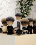 Eco-Razor Bulbous Chrome Shaving Brush (Premium Silvertip Badger)