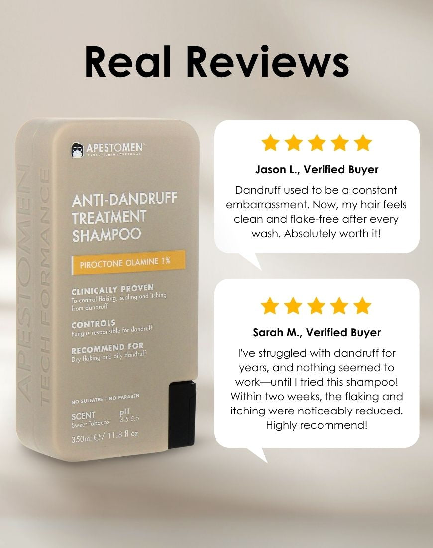 Apestomen Anti-Dandruff Treatment Shampoo 350ml With Piroctone Olamine | Clinically Proven To Control Dry Flaking, Scaling & Itching From Oily Dandruff | pH 4.5-5.5 | Paraben, Sulfate & Silicon free