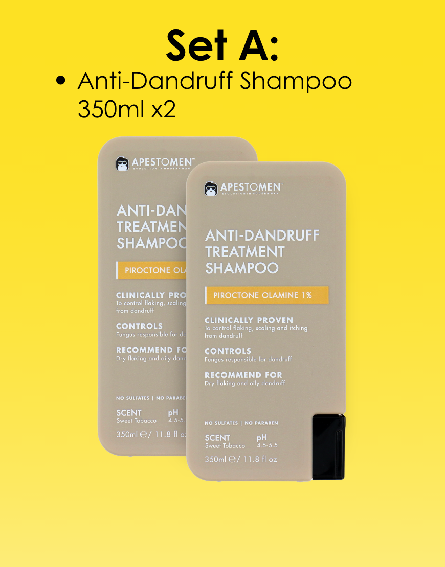 Apestomen Anti-Dandruff Treatment Shampoo 350ml With Piroctone Olamine | Clinically Proven To Control Dry Flaking, Scaling & Itching From Oily Dandruff | pH 4.5-5.5 | Paraben, Sulfate & Silicon free