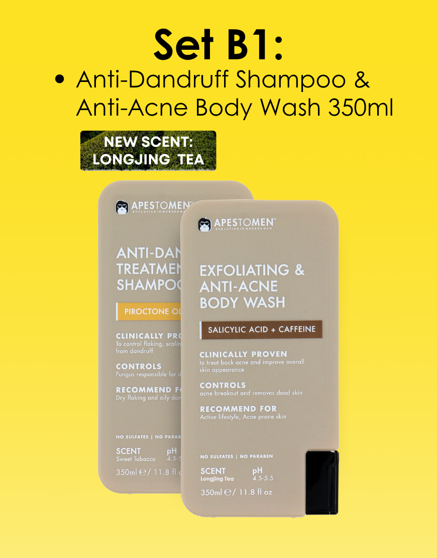 Apestomen Anti-Dandruff Treatment Shampoo 350ml With Piroctone Olamine | Clinically Proven To Control Dry Flaking, Scaling & Itching From Oily Dandruff | pH 4.5-5.5 | Paraben, Sulfate & Silicon free