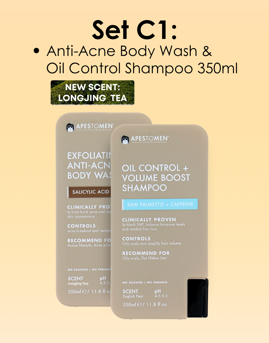 Apestomen Exfoliating & Anti-Acne Body Wash 350ml With Salicylic Acid | Treat Back Acne & Improve Overall Skin Appearance