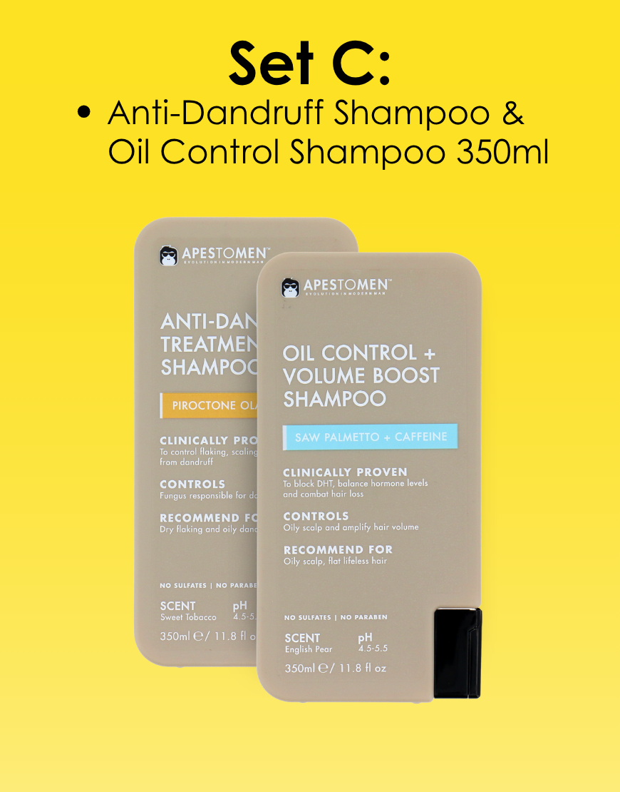 Apestomen Anti-Dandruff Treatment Shampoo 350ml With Piroctone Olamine | Clinically Proven To Control Dry Flaking, Scaling & Itching From Oily Dandruff | pH 4.5-5.5 | Paraben, Sulfate & Silicon free