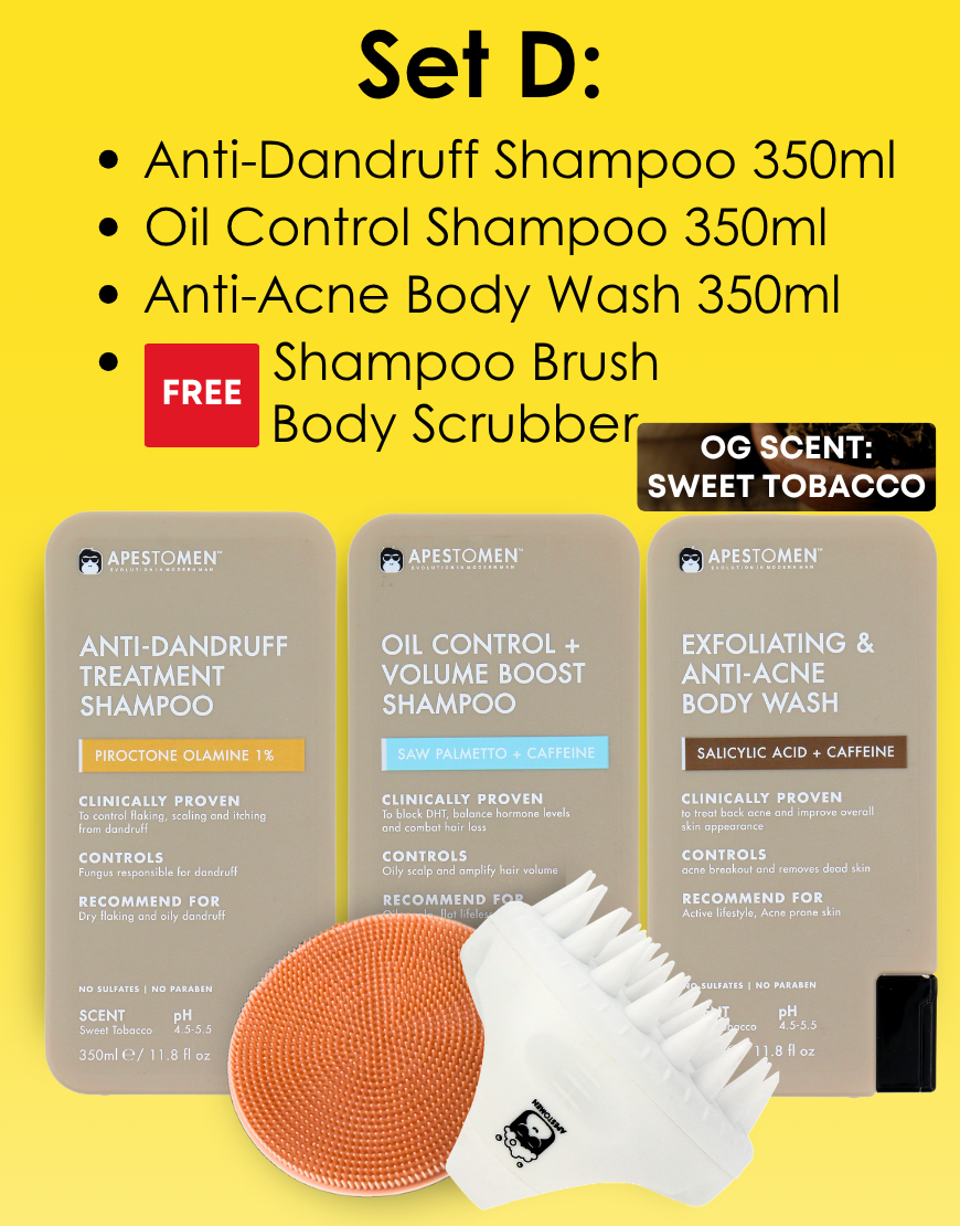 Apestomen Anti-Dandruff Treatment Shampoo 350ml With Piroctone Olamine | Clinically Proven To Control Dry Flaking, Scaling & Itching From Oily Dandruff | pH 4.5-5.5 | Paraben, Sulfate & Silicon free