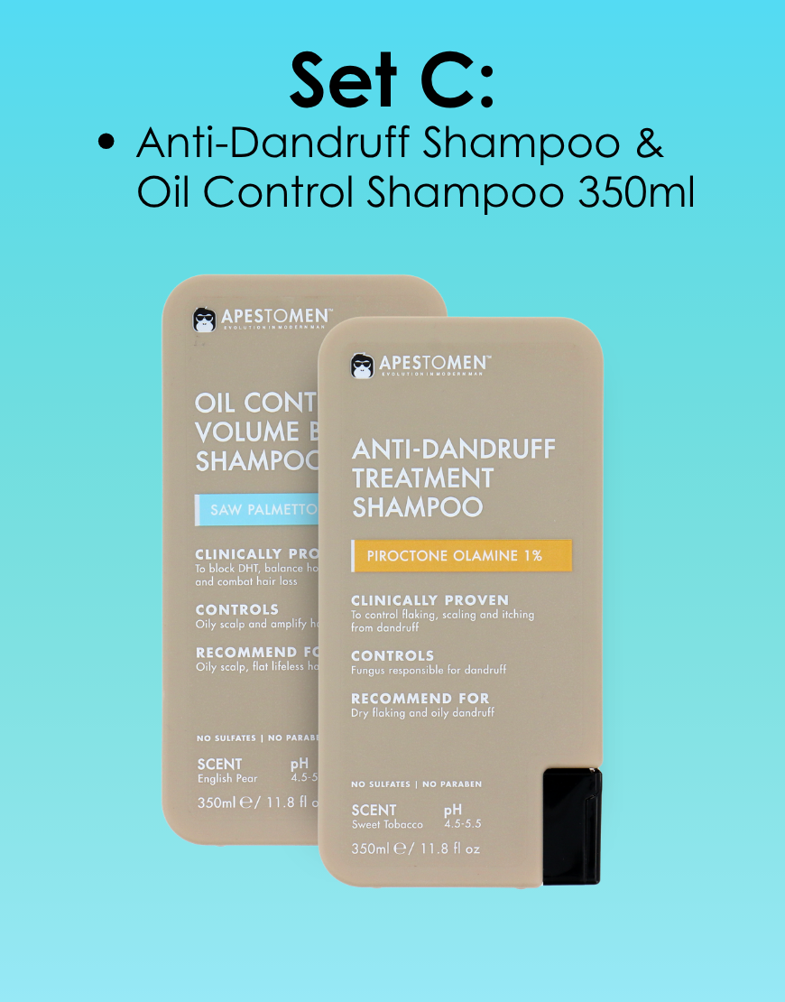 Apestomen Oil Control + Volume Boost Shampoo 350ml With Saw Palmetto | Block DHT Balance Hormone Levels Combat Hair Loss
