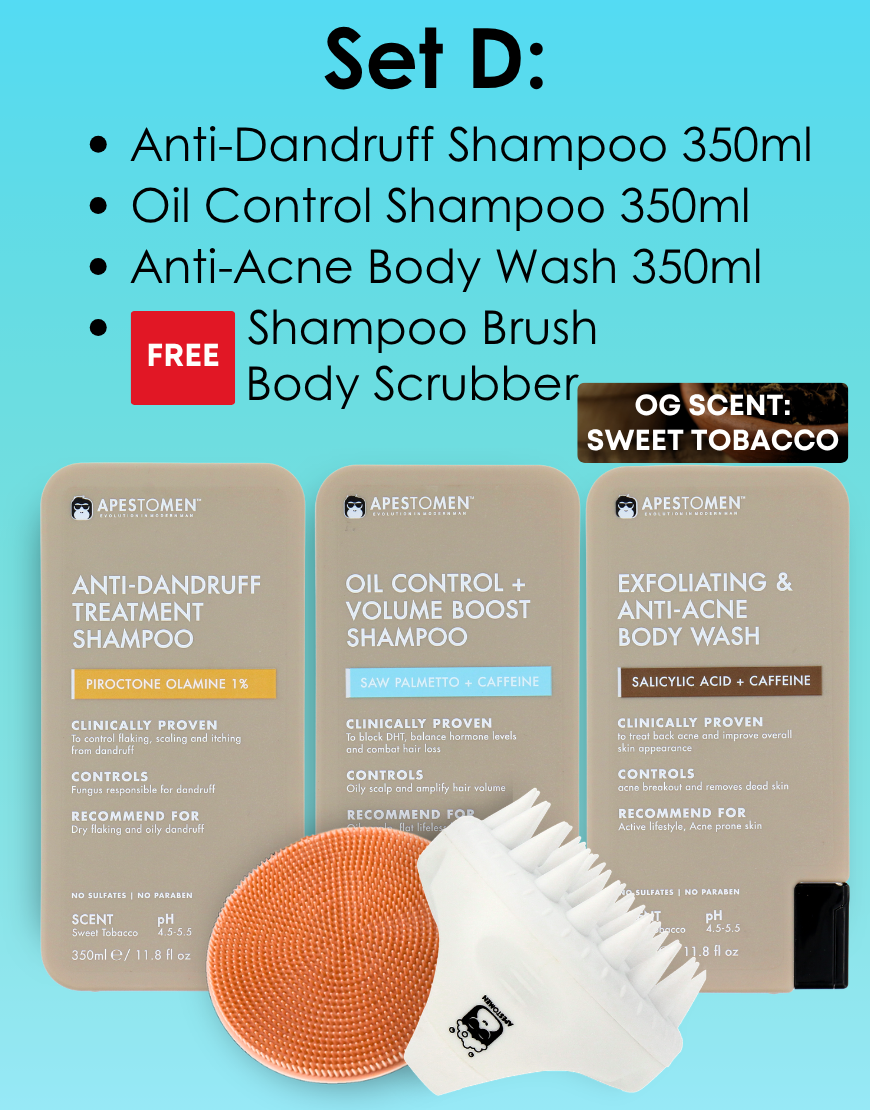 Apestomen Oil Control + Volume Boost Shampoo 350ml With Saw Palmetto | Block DHT Balance Hormone Levels Combat Hair Loss