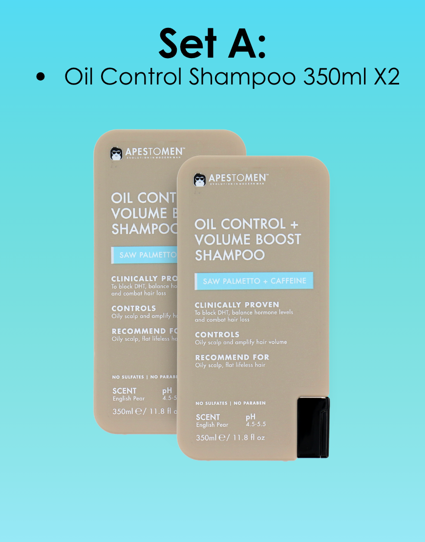 Apestomen Oil Control + Volume Boost Shampoo 350ml With Saw Palmetto | Block DHT Balance Hormone Levels Combat Hair Loss