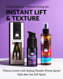Apestomen Instant Volume + Texture Styling Set With Sea Salt Spray + Volcanic Ash Styling Powder | Fuller Hair, Weightless Volume & Matte Texture