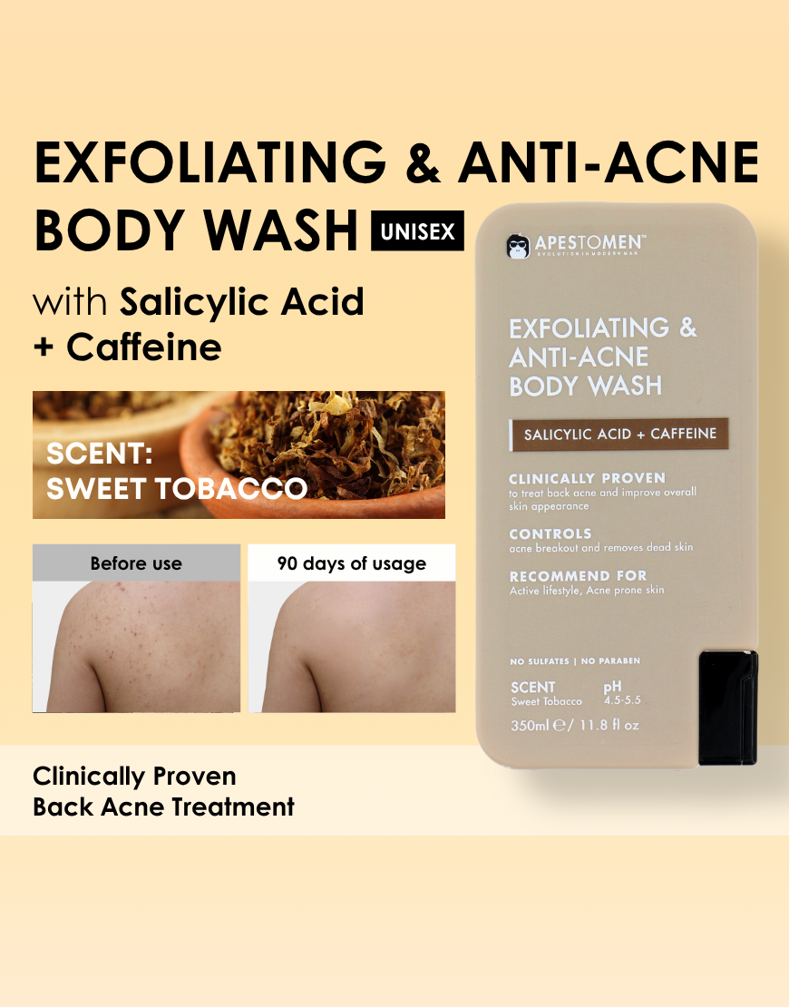 Apestomen Exfoliating & Anti-Acne Body Wash 350ml With Salicylic Acid | Treat Back Acne & Improve Overall Skin Appearance
