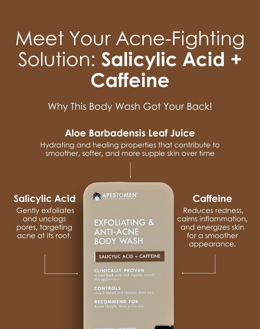 Apestomen Exfoliating & Anti-Acne Body Wash 350ml With Salicylic Acid | Treat Back Acne & Improve Overall Skin Appearance