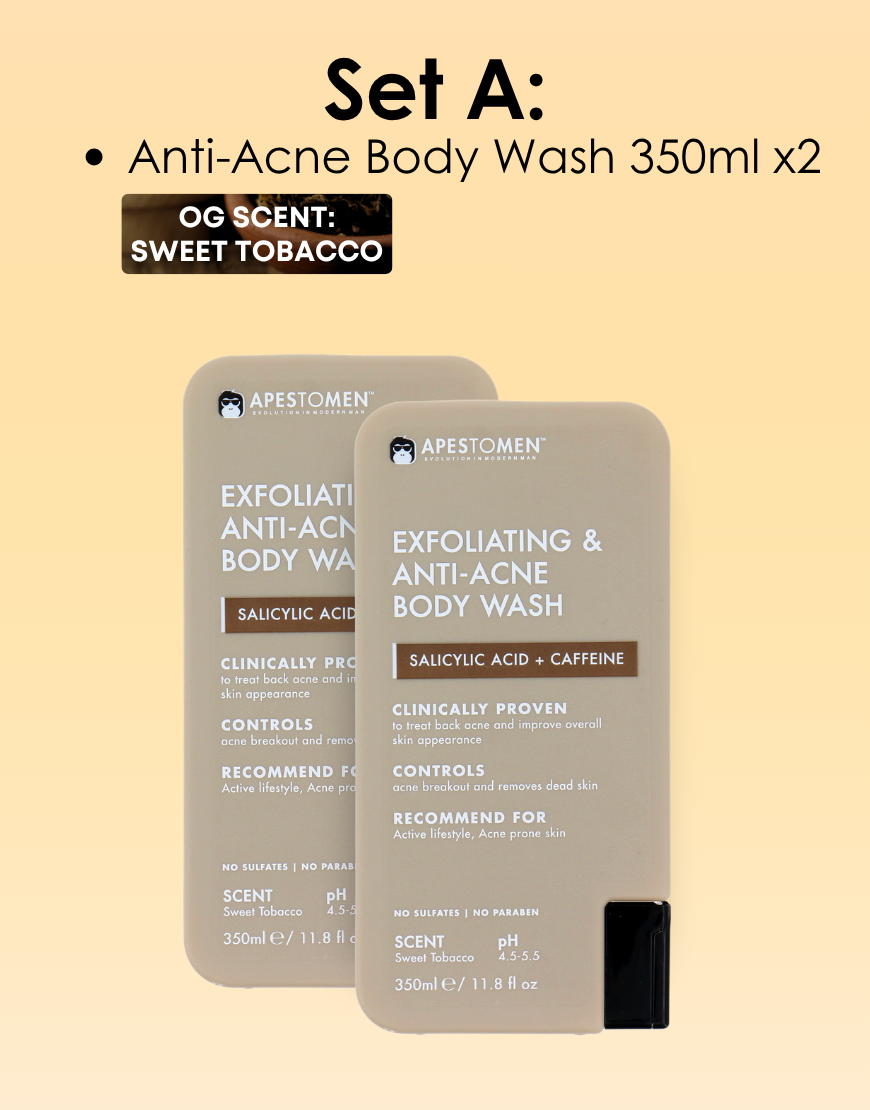 Apestomen Exfoliating & Anti-Acne Body Wash 350ml With Salicylic Acid | Treat Back Acne & Improve Overall Skin Appearance