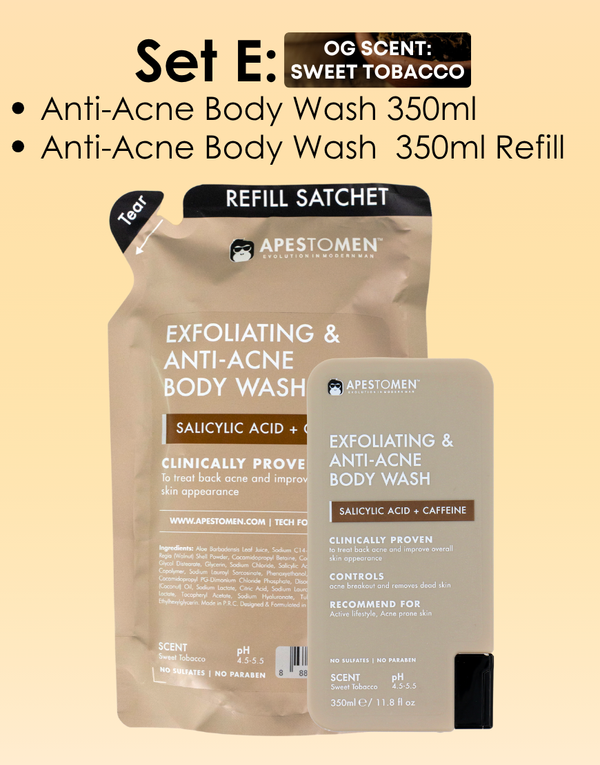 Apestomen Exfoliating & Anti-Acne Body Wash 350ml With Salicylic Acid | Treat Back Acne & Improve Overall Skin Appearance