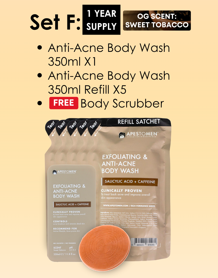 Apestomen Exfoliating & Anti-Acne Body Wash 350ml With Salicylic Acid | Treat Back Acne & Improve Overall Skin Appearance