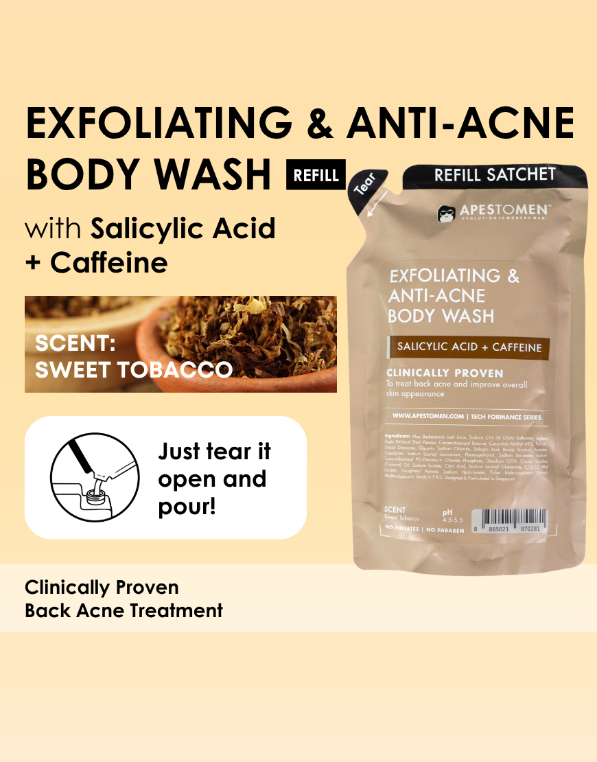 Apestomen Exfoliating & Anti-Acne Body Wash 350ml With Salicylic Acid | Treat Back Acne & Improve Overall Skin Appearance