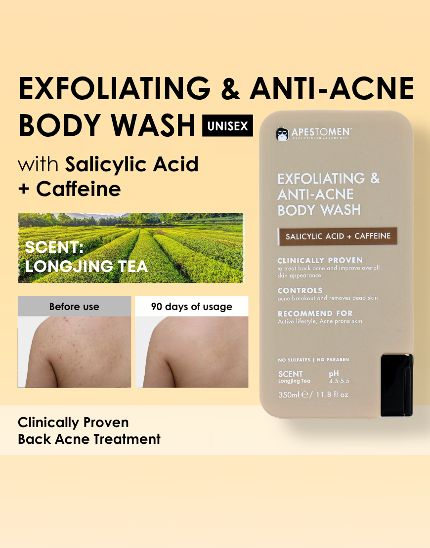 Apestomen Exfoliating & Anti-Acne Body Wash 350ml With Salicylic Acid | Treat Back Acne & Improve Overall Skin Appearance