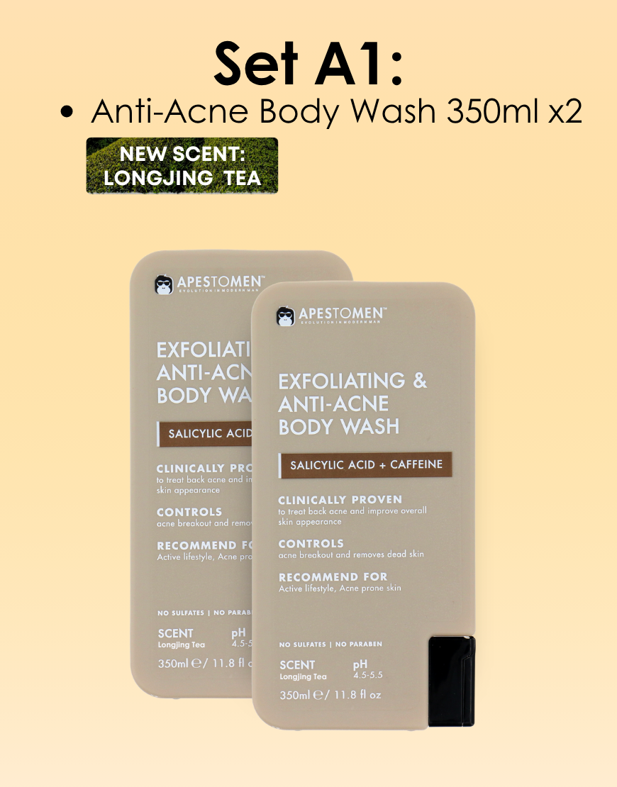 Apestomen Exfoliating & Anti-Acne Body Wash 350ml With Salicylic Acid | Treat Back Acne & Improve Overall Skin Appearance