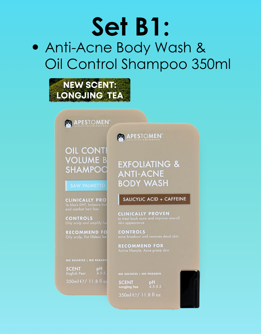 Apestomen Oil Control + Volume Boost Shampoo 350ml With Saw Palmetto | Block DHT Balance Hormone Levels Combat Hair Loss