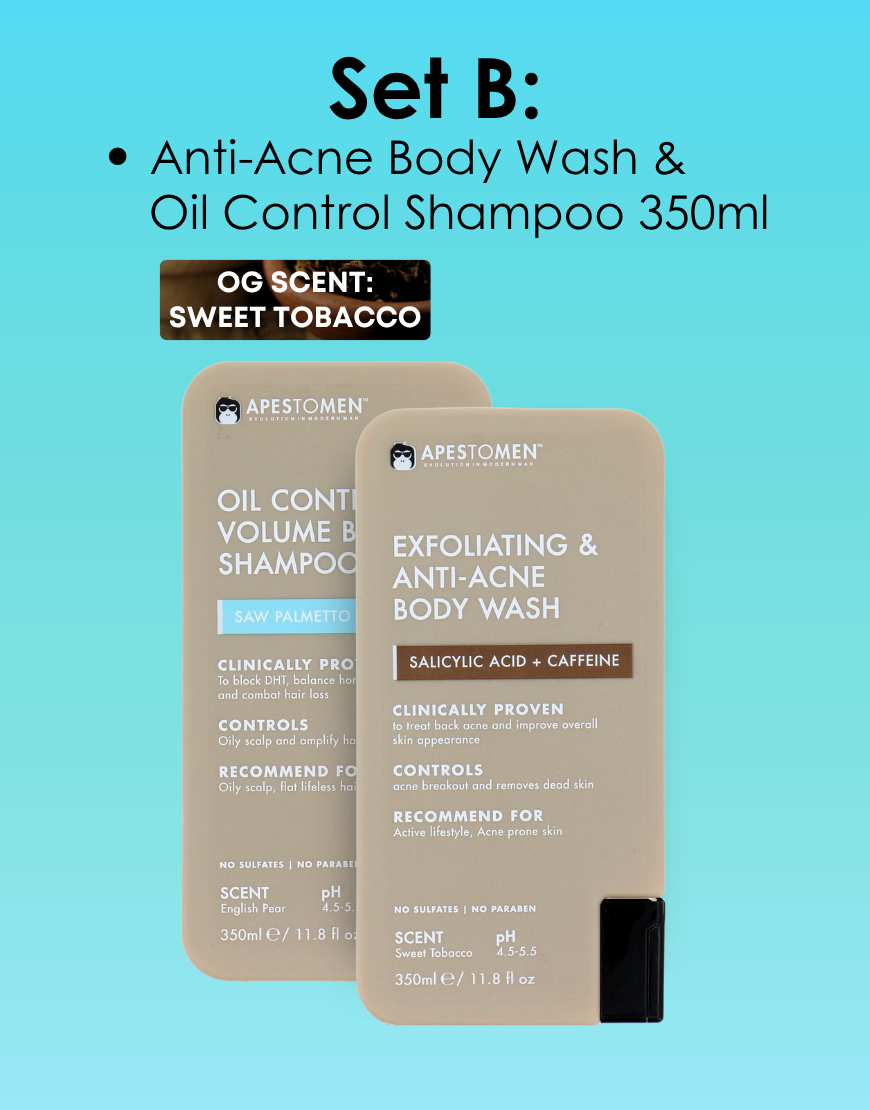 Apestomen Oil Control + Volume Boost Shampoo 350ml With Saw Palmetto | Block DHT Balance Hormone Levels Combat Hair Loss
