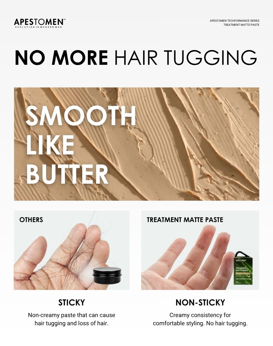 Apestomen Treatment Matte Paste With Redensyl + Panthenol | Fuller Healthier Hair Reduce Hair Loss & No Hair Tugging