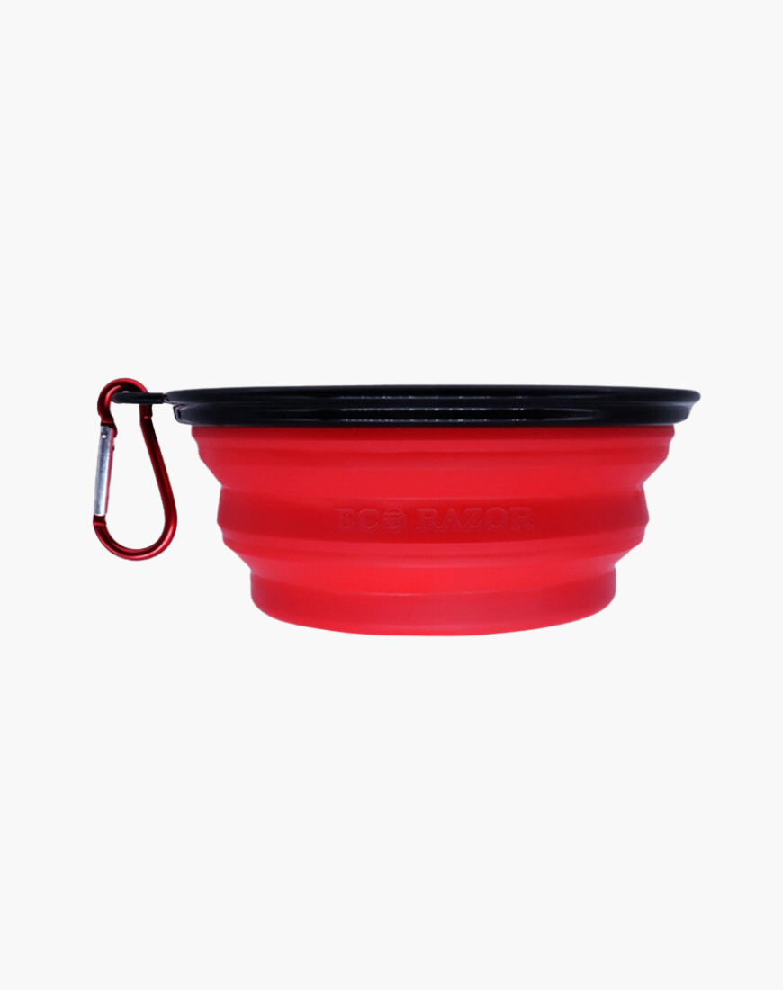 Eco-Razor Silicone Foldable Shaving Bowl in Red