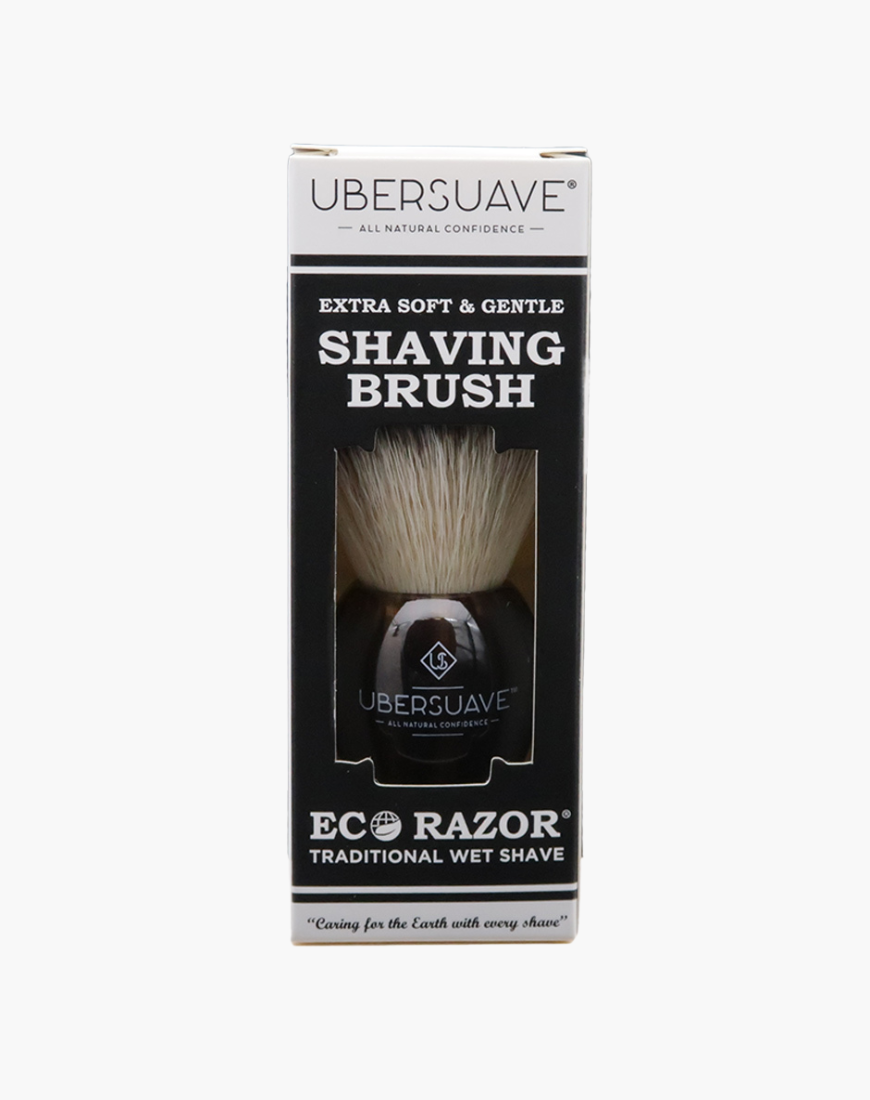 Eco-Razor Coffee Tortoiseshell Resin Shaving Brush (Synthetic Silvertip)