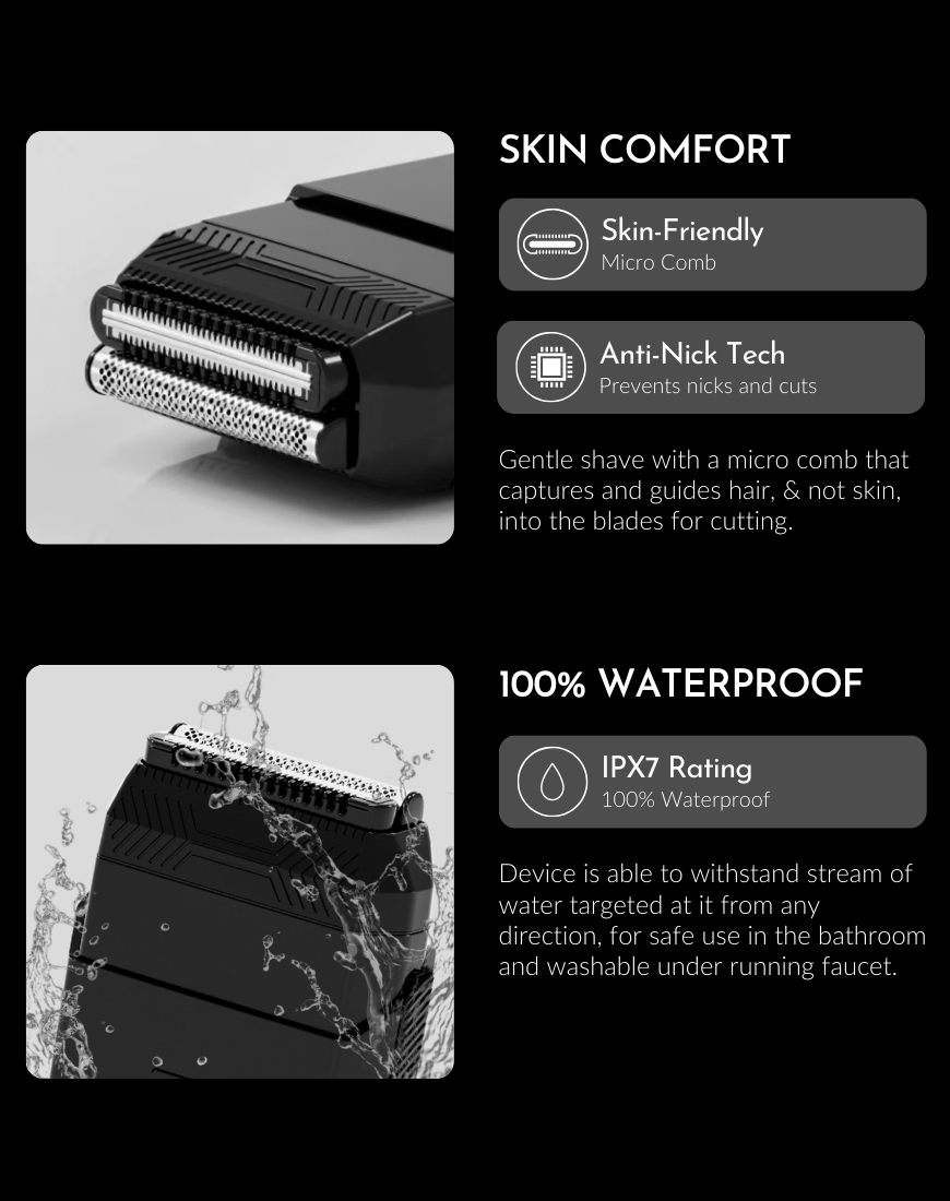 Ubersuave SmoothOperator™ Pro Shaver + Mini Face Shaver + Intimate Wash 40ml + Faux Leather Travel Bag