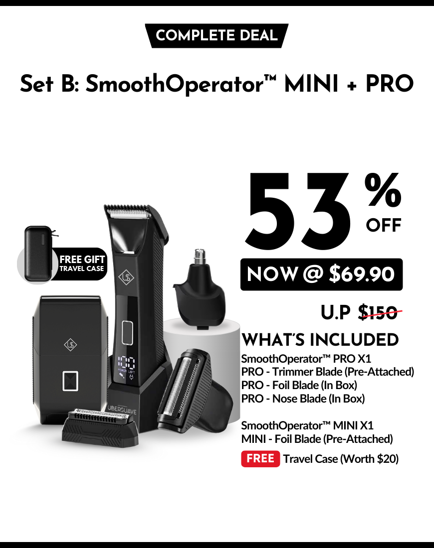 Ubersuave SmoothOperator™ Pro Tri-Blade Shaver Face + Body + Nose