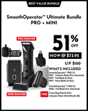 Ubersuave SmoothOperator™ Pro Shaver + Mini Face Shaver + Intimate Wash 40ml + Faux Leather Travel Bag
