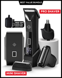 Ubersuave SmoothOperator™ Pro Shaver + Mini Face Shaver + Intimate Wash 40ml + Faux Leather Travel Bag