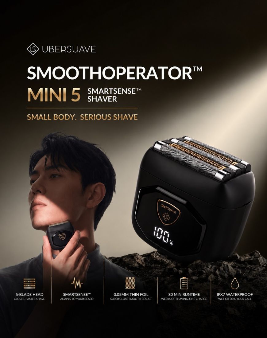 Ubersuave SmoothOperator™ Mini 5 SmartSense™ 5-Blade Shaver Face